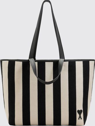 Ami Borsa Ami Paris in twill di cotone a righe