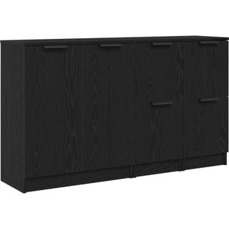 vidaXL Vidaxl - Buffet Roble Negro 180 X 30 X 70 Cm Madera Contrachapada