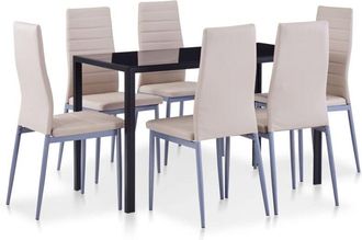 vidaXL Set da Pranzo 7 pz Cappuccino - Vidaxl