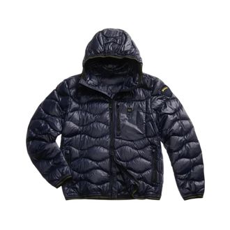 Blauer Gewatteerd donsjack - Heren - Gewatteerde jassen - Blauw - S - Leer - Jassen