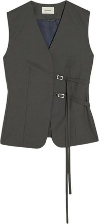 Holzweiler Op Maat Gemaakte Vest voor Flatterende Silhouet - Dames - Gillet - Grijs - M - Wol - Kostuums