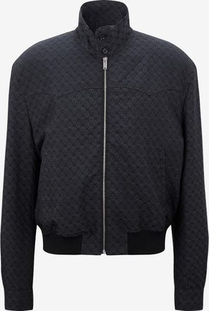 Alexander McQueen Leichte Bomberjacke aus Totenkopf-Jacquard Harrington