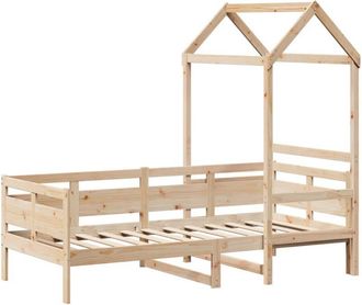 vidaXL Sofá cama con techo de madera maciza de pino 80x200 cm Vidaxl
