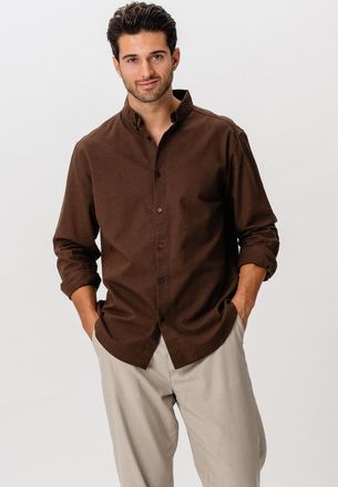 Perform Collection Linnen overhemd - koffie