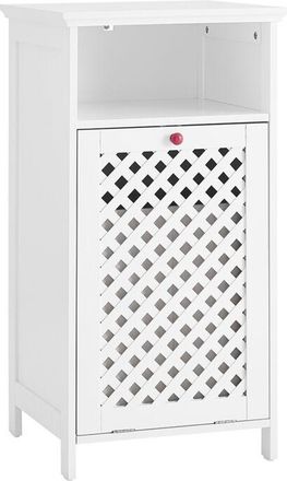 SoBuy Sobuy Mueble De Ba&ntilde;o Con Cesto De Ropa Y Nicho Abierto - Mueble De Inodoro, Commode De Almacenamiento En Mdf E1 Y Tela No Tejida, Capacidad 30kg, Puer