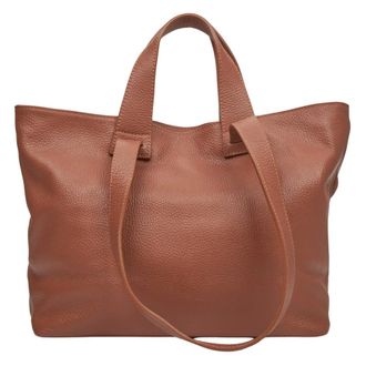 Estro & Luminara Tote Bags, female, Brown, Size: ONE SIZE Leather Tote Bag