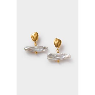 Katie Loxton Sol Pearl T-Bar Earrings in Gold Coated at Nordstrom