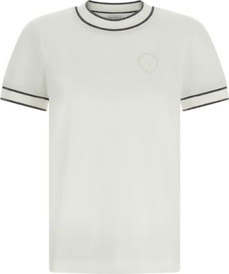 Brunello Cucinelli White Logo Crew Neck T-Shirt