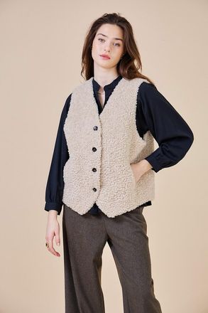 See U Soon Mouwloos vest in sherpa