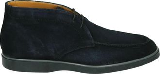 Magnanni Blauwe Su&egrave;de Business Schoenen met Rubberen Zool - Heren - Veterlaarzen - Blauw - 46 EU - Su&egrave;de - Schoenen