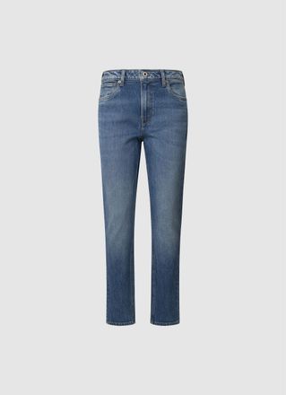 Pepe Jeans London High-waist-Jeans PEPE JEANS TAPERED JEANS HW, Damen, Gr. 29, L&auml;nge 32, blau (medium blau comfort stretch), Denim/Jeans, Obermaterial: 99% Baumwolle, 1
