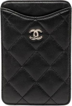 Chanel Pre-owned Wallets, female, Black, Size: ONE SIZE Pre-owned Travel Pass Case