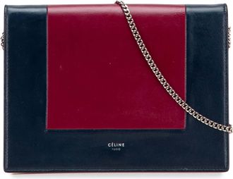 Celine Pre-owned Womens Color Block Leather Crossbody Bag - Dark Red - One Size