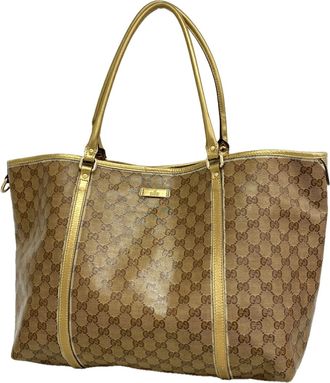 Gucci Brown Coated Canvas Tote Bag (Pre-Owned)