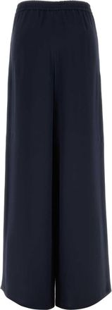Max Mara Womens Navy Blue Silk Volonta Wide-Leg Pant Blu Marino Exterior: Pantaloni Trousers