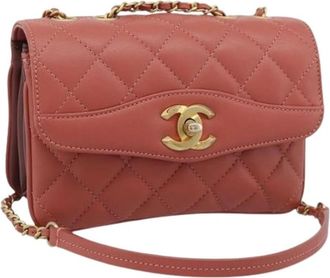 Chanel Pre-owned Vintage Shoulder Bag - Dames - Vintage Schoudertas - Roze - ONE Size - Leer - Vintage