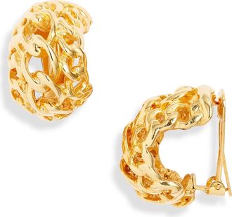 Kenneth Jay Lane Frozen Chain Huggie Earrings in Polished Gold at Nordstrom
