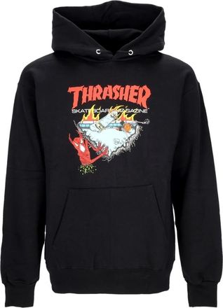 Thrasher Zwarte hoodie met Neckface-print - Heren - Hoodies - Zwart - S - Katoen - Hoodies & sweatvesten