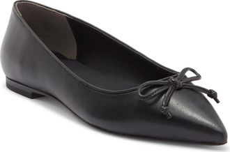 Stuart Weitzman Gabby Pointed Toe Bow Flat in Black at Nordstrom Rack, Size 6.5