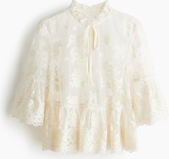 H&M Spitzenbluse - White