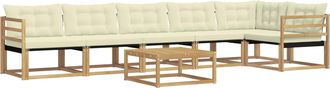 vidaXL Conjunto De Sof&aacute;s De Exterior 7 Uds. Blanco Y Crema Vidaxl