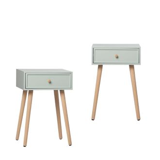 Klast Pack 2 mesitas de noche efecto madera menta 40 x 61 cm