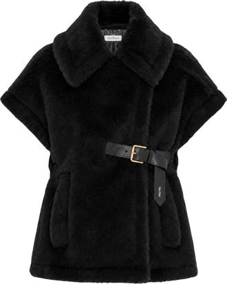 Max Mara New Abavo Cape - Dames - Jassen - Zwart - S/M - Wol - Jassen