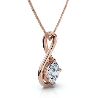 Pompeii3 1Ct Diamond Infinity Pendant 14k Gold Necklace 18 Lab Grown EF/VS
