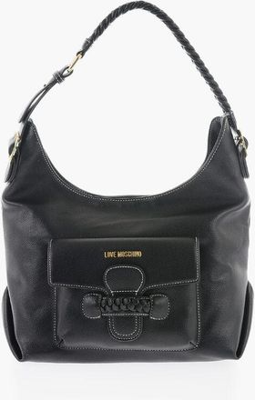 Moschino LOVE Faux Leather Shoulder Bag with Braided Handle size Unica