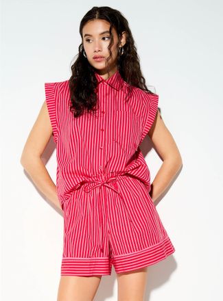 Icone Womens Cap-sleeve poplin shirt