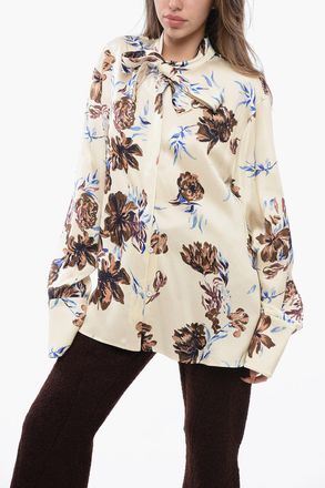 Jil Sander Camicia Floreale con Dettaglio da Allacciare Jil Sander