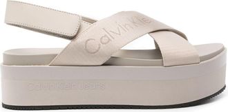 Calvin Klein Jeans 55mm slingback flatform sandals - women - Rubber/Recycled Polyester/Polyurethane - 41 - Neutrals