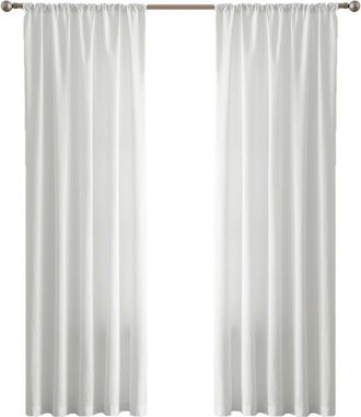 Brooklyn Loom Solid Cotton Percale Window Curtain Pair