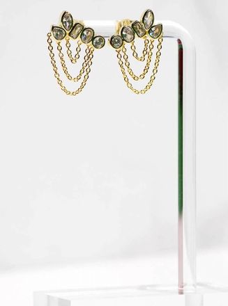 Native Gem Womens Athena Chain Earrings In Gold