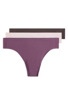 Spanx Fit-to-You Assorted 3-Pack Thongs in Pn-Rs Bd-Dk Ca at Nordstrom, Size One Size Regular