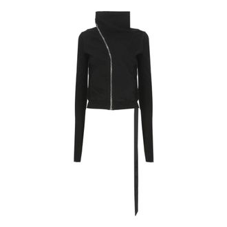 Rick Owens Zip-throughs, female, Black, Size: S Asymmetric Zip Mountain Sweater