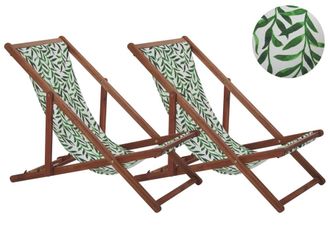 Beliani Tumbona de madera verde