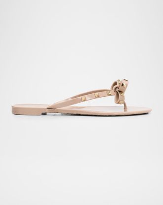 Valentino Garavani Rockstud PVC Flat Thong Sandals