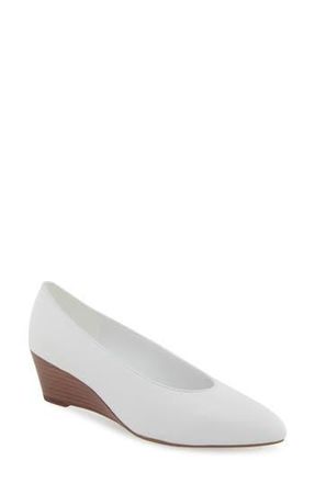 Aerosoles Caruzo Wedge Pump in Bright White Leather at Nordstrom Rack, Size 8.5