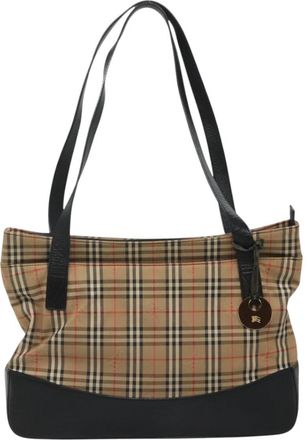 Burberry Nova Check Beige Canvas Tote Bag (Pre-Owned)