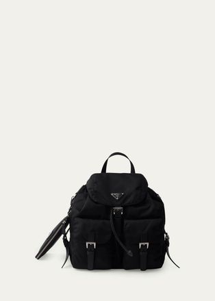 Prada Vela Leather-Trim Re-Nylon Backpack