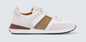 Magnanni Grafton leather-trimmed sneakers