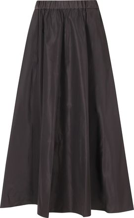 Aspesi Gray Mia Gathered Elastic Waistband Flared Midi Skirt