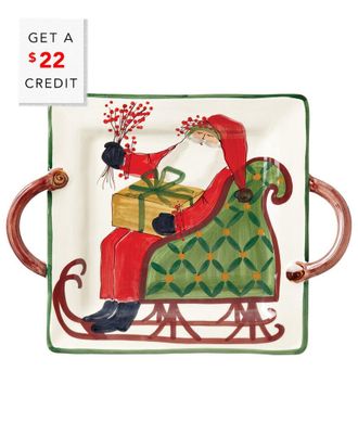 Vietri Vietri Old St. Nick Handled Square Platter With $28 Credit