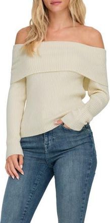 Only Katia Off the Shoulder Knit Top in Whitecap Gray at Nordstrom Rack, Size X-Small