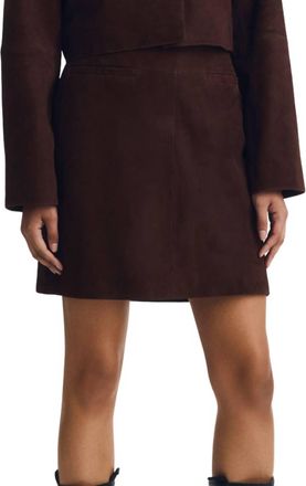 M&eacute;lissa Nepton Morissa Suede Skirt In Brown