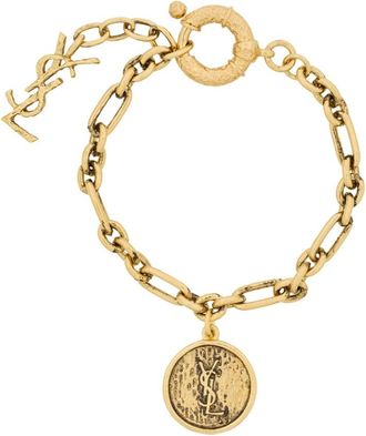 Saint Laurent Cassandre Medallion Armband - Dames - Armbanden - Geel - L - Accessoires
