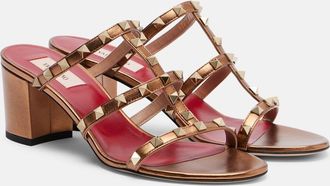 Valentino Garavani Rockstud metallic leather mules