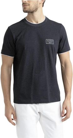 PESERICO Zacht T-shirt van puur katoenen jersey - Heren - T-shirts - Blauw - M - Katoen - Tops