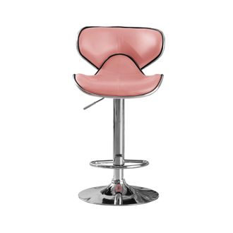 Netfurniture Polsode Bar Stool PU Chrome & Pink (2s)